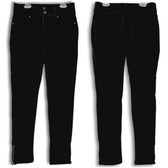 EVERMORE Ankle Zip Black Denim Skinny Leg Jeans Sz 4 - Picture 1 of 15